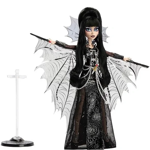 Monster High Doll Elvira Mistress of The Dark Collectible in Black Faux Leather - Picture 8 of 14